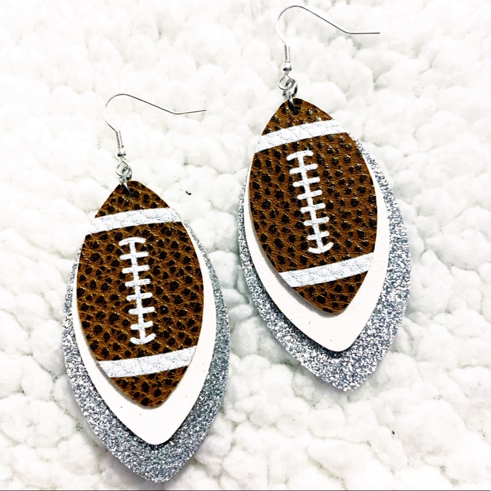 2/$20 Football Faux Leather earrings